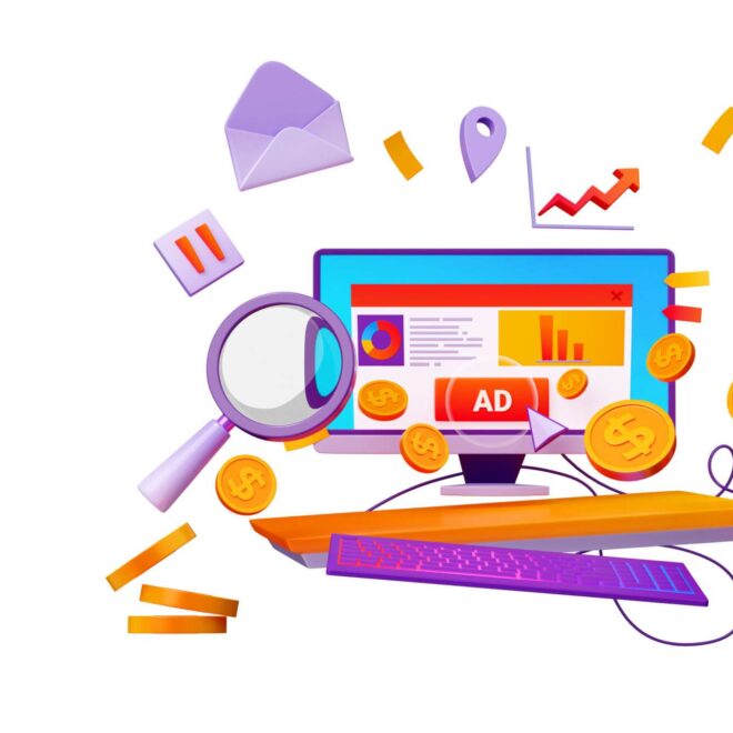 3D illustration of ppc management services icon ppc-management