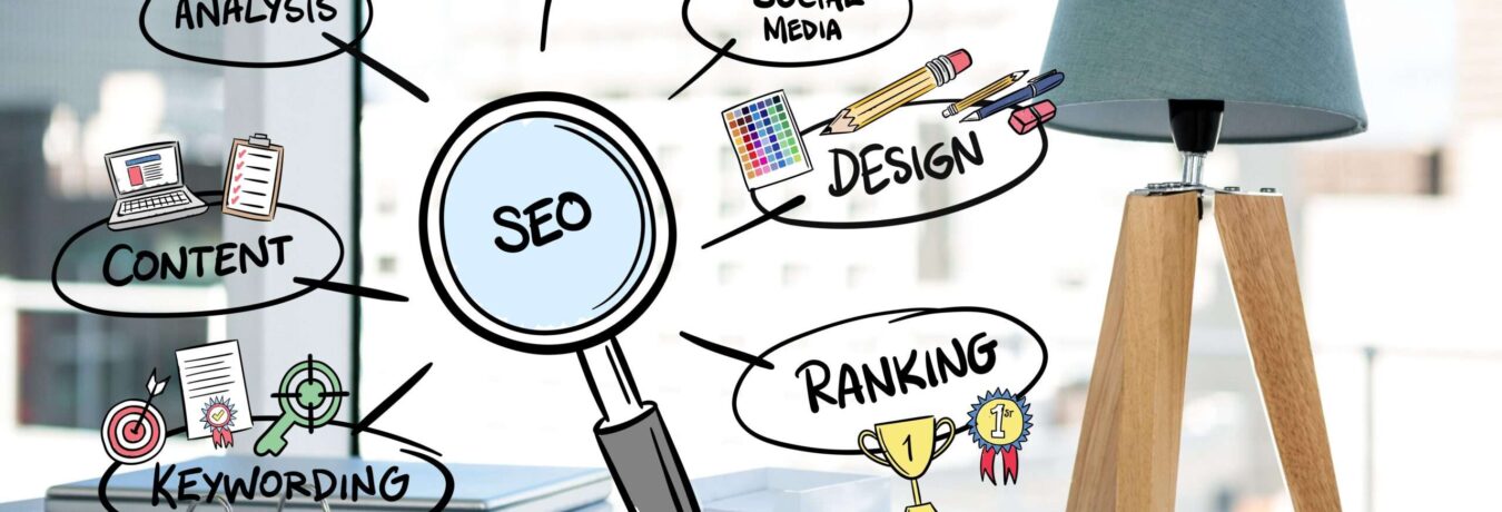 digital composite of business graphics with office background seo-businessgraphic